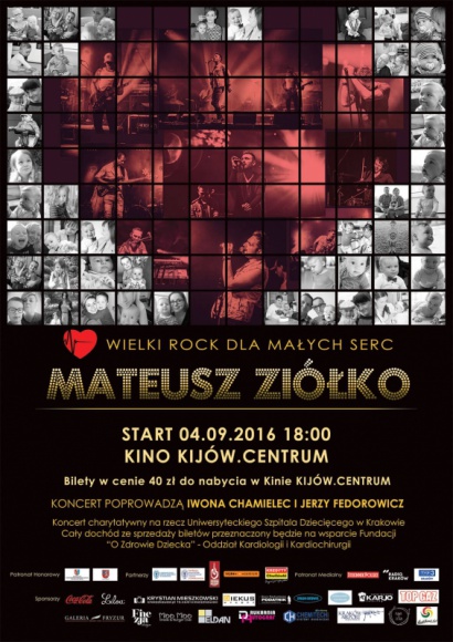 Ziółko dla Małych Serc w Krakowie Muzyka, LIFESTYLE - Mateusz Ziółko wystąpi jutro dla Małych Serc w Krakowskim Kinie Kijów.