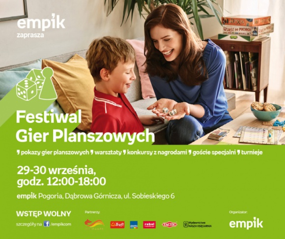 Festiwal Gier Planszowych w Empiku Pogoria BIZNES, Kultura - Premiery i nowości, hity sezonu i absolutne klasyki – setki planszówek będzie można przetestować uczestnicząc w niejednej rozgrywce podczas Festiwalu Gier Planszowych 29 i 30 września w Empiku w CH Pogoria w Dąbrowie Górniczej! Czekamy na Was od godziny 12:00 do 18:00.