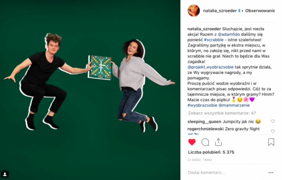 Natalia Szroeder skacze charytatywnie na Instagramie Gwiazdy, LIFESTYLE - Natalia Szroeder opublikowała na Instagramie zdjęcie, na którym razem z Adamem Fidusiewiczem przybrali dość osobliwą pozycję.