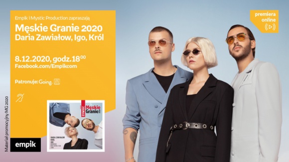 Spotkania online z polskimi artystami młodego pokolenia Muzyka, LIFESTYLE - W ramach cyklu #premieraonline obędzą się wirtualne spotkania z Darią Zawiałow, Igo i Królem, którzy przewodzili tegorocznej Orkiestrze Męskiego Grania oraz z Magdą Beredą.